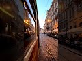 Prague Tram Tracking Shot – Spring Evening Commute