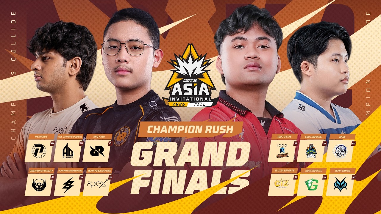 Key art Grand Finals FFMAI 2026 Fall versi siaran Indonesia dengan 12 tim peserta