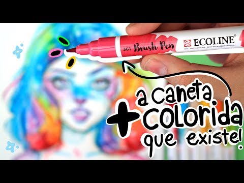 TESTANDO AS CANETAS MAIS COLORIDAS QUE JÁ VI – ECOLINE BRUSH