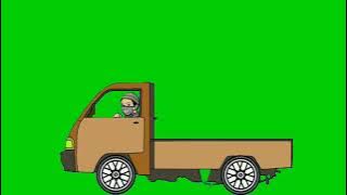 Green Screen Mobil Pick up Berjalan | Mentahan animasi