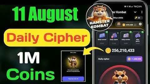 hamster kombat daily cipher code 11 August today trending video