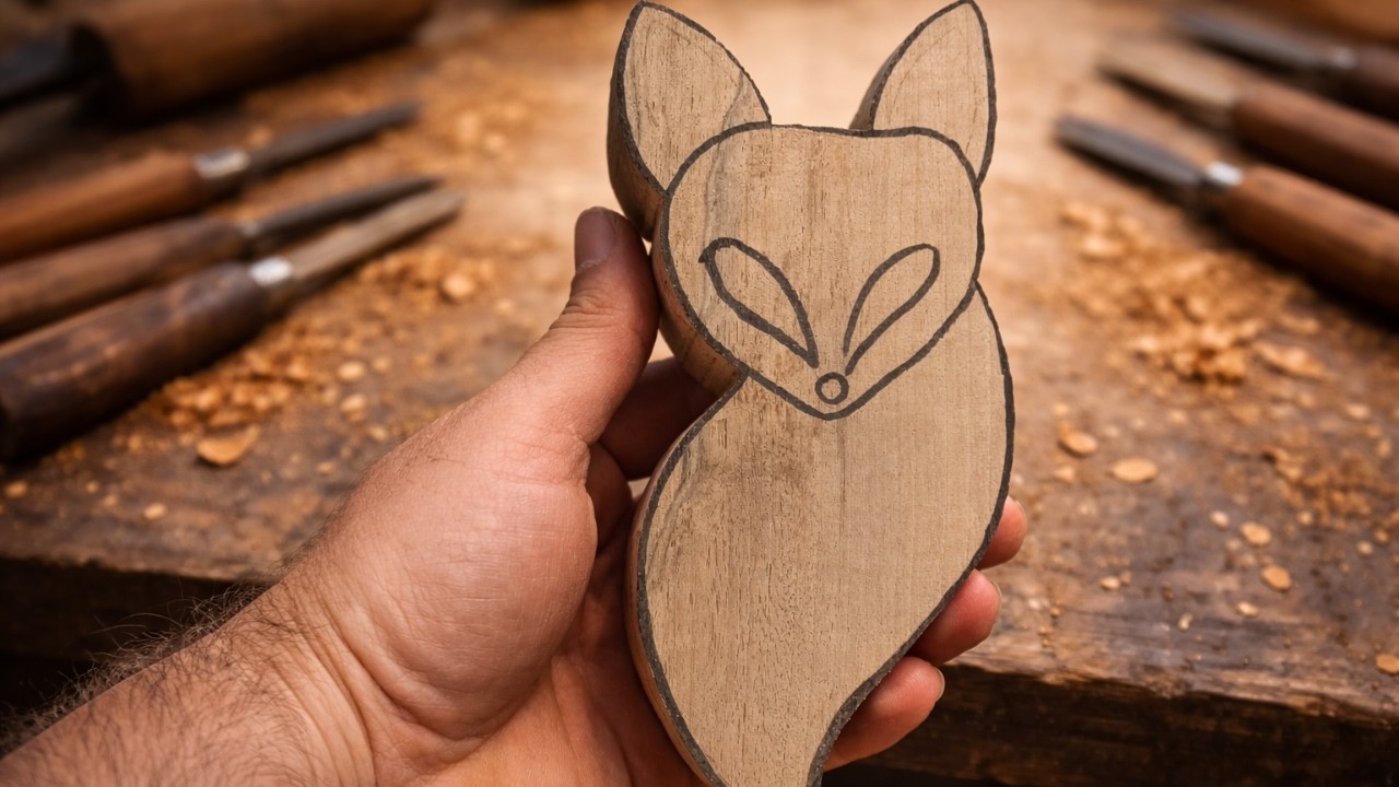 How This Simple Wood Block Becomes a Fox