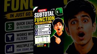 Excel Secret: Dynamic Totals with SUBTOTAL Function 📈 #OfficeHacks #ExcelTutorial #codewithharry