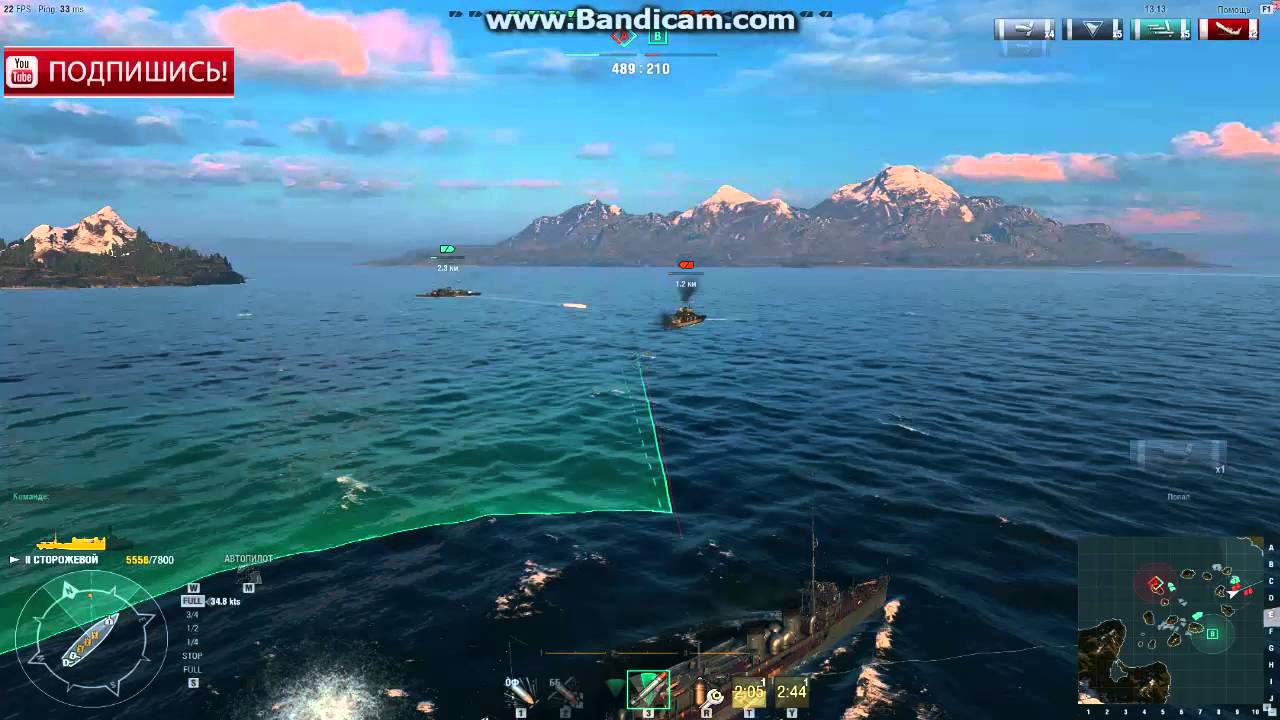 World of Warships морской бой торпедная атака эсминца - YouTube