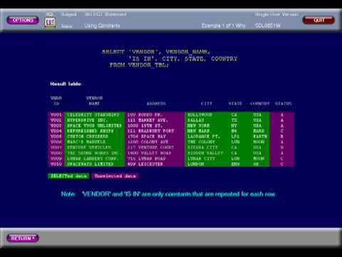 SQL 010 SELECT Using Constants or How do I make a simple report?