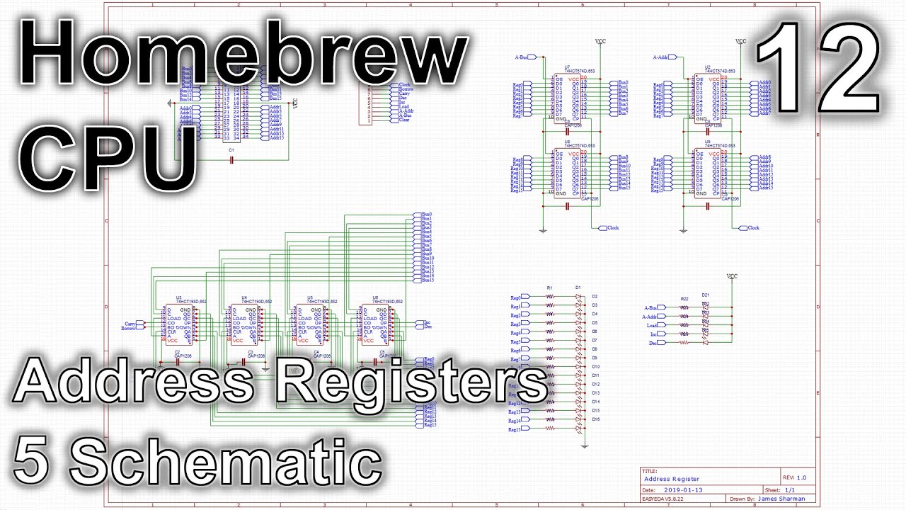 Address registers (5: Schematic) - Making an 8 Bit pipelined CPU - Part