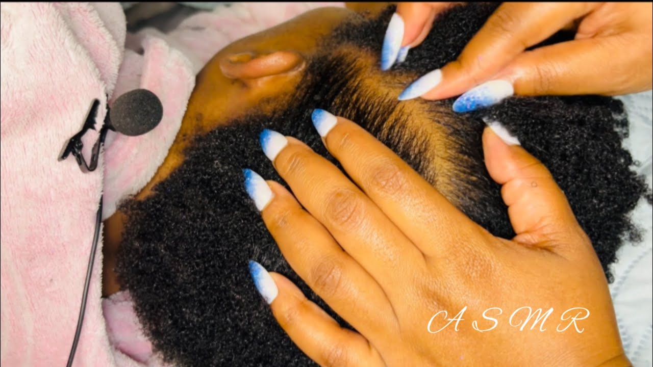 ASMR super relaxing and attentive scalp scratching with long nails #asmr relax