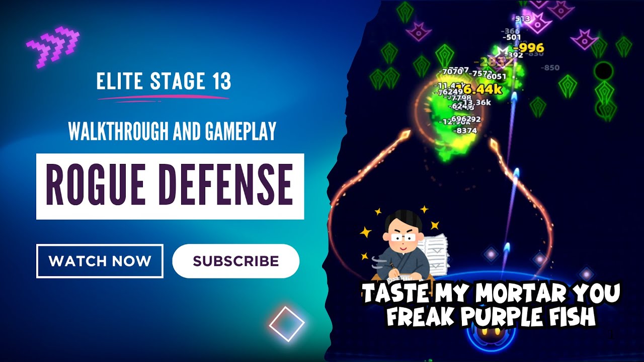 Rogue Defense Elite Mission 13 - Taste My Mortar You Freak Purple Fish