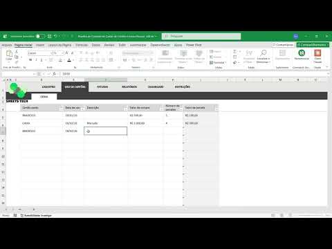 Vídeo de demonstração: Planilha de Controle de Cartão de Crédito Pessoal em Excel