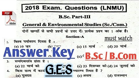 Lnmu part 3 GES B.Sc/B.Com question paper 2018