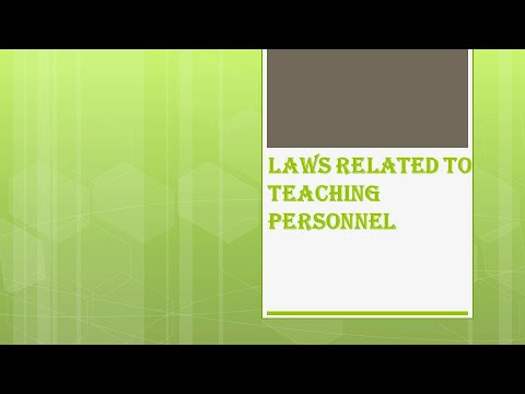 190814 - Laws Related to Teaching Personnel