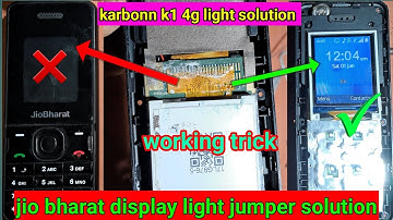 jio bharat display light solution | jio bharat v2 display light jumper solution | karbonn k1 light