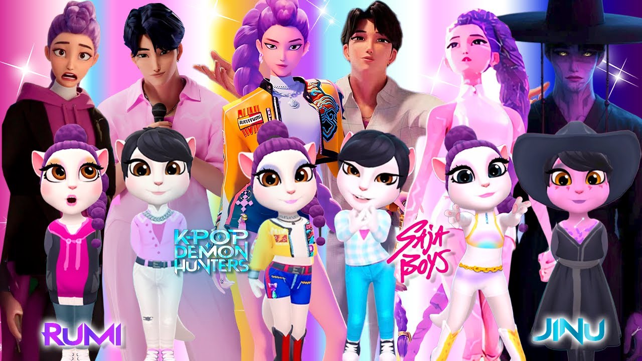 😈🎵 My Talking Angela 2 | K-POP DEMON HUNTERS | RUMI Vs JINU | New Cosplay Makeover 🔥✨