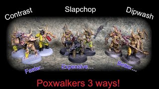 Contrast vs Slapchop vs dipwash - which is better? painting death guard poxwalkers in 3 ways