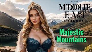  4K Ai Art Middle East Lookbook Model Video-Arabian Hijab-Majestic Mountains