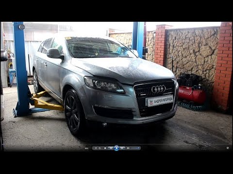Подтекание масла из двигателя замена прокладок теплообменника на АУДИ Q7 2008 AUDI Q7 3,6 бензин