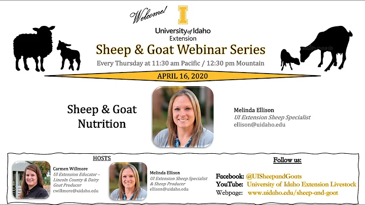 Nutrition for Sheep and Goats  (UI Extension Sheep & Goat Webinar Series)