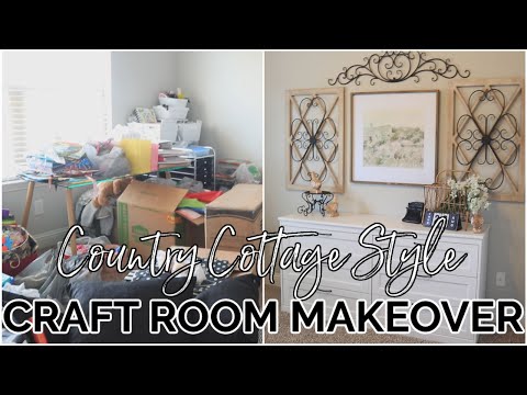 CRAFT ROOM SET UP | COUNTRY COTTAGE STYLE