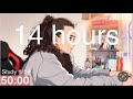 LIVE | 14HOUR study with me WITHOUT BREAKS📚🎧⛈️ rain sounds & pomodoro timer 50 & 10