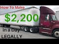 Trucking Case Study: How To Make $2,200 in a Day (in a Daycab) LEGALLY