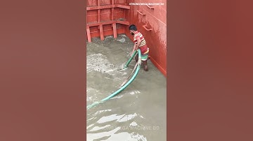 Barge Unloading / Sand is Being Unloaded from Barge with Powerful Pipe Machine’s Part- 199