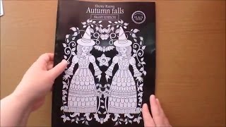 Autumn Falls by Ebony Rainn (night version) Colouring Book Flip through