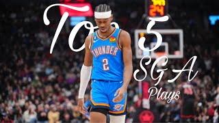 Top 5 SGA Plays of His CAREER 🌩️ (4k) |#nba #basketballplayer #sga #shaigilgeousalexander #subscribe