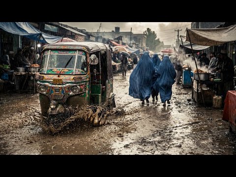 Afghanistan Village Bazaar Tour 🇦🇫 | Real Street Life, Camel & Rickshaws (4K)