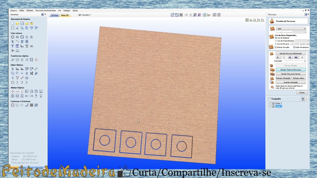 Criando percurso de corte para varias copias no aspire cnc router melhor maneira
