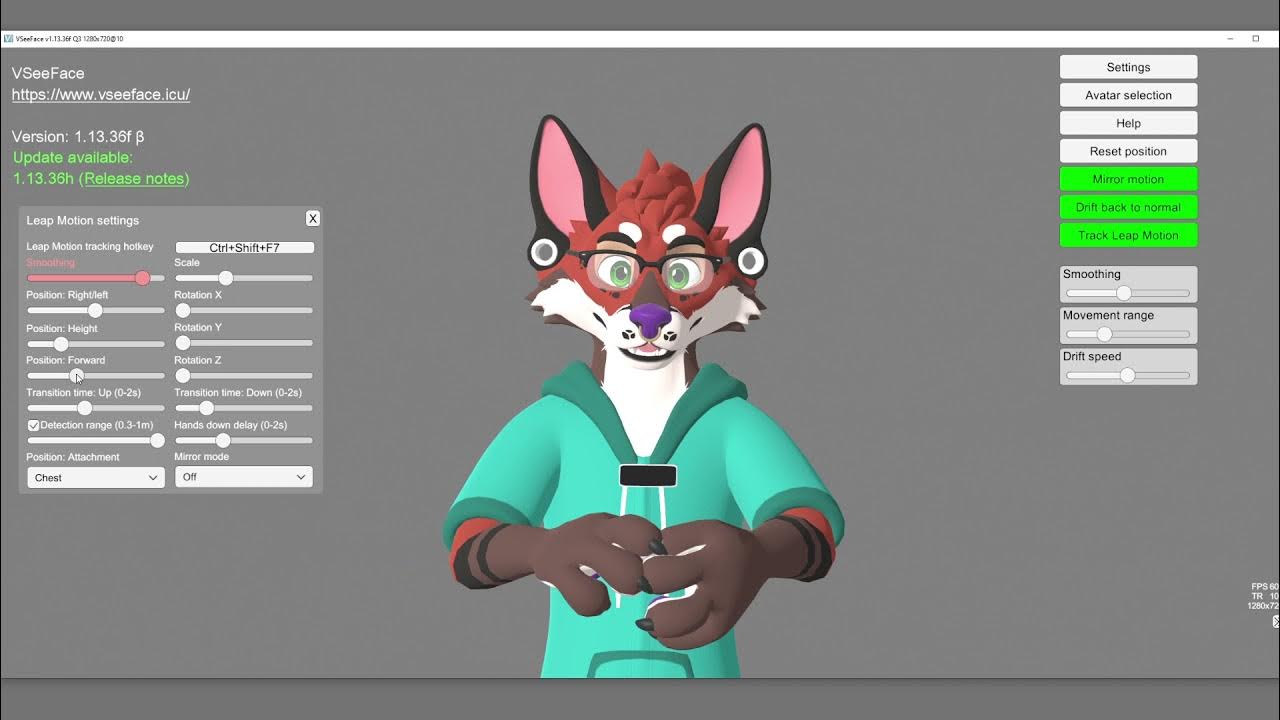 Testing VSeeFace with Track Leap Motion attached to my chest YouTube