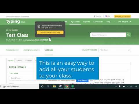 Setting Up Classes in Typing.com