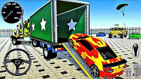 US Army Car Transporter Truck Simulator - Army Vehicle Transporter Truck Games - Android Gameplay