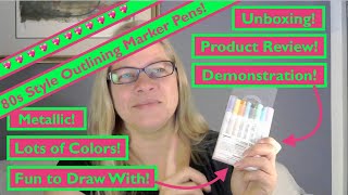 80s STYLE OUTLINING MARKER PENS! Unboxing & Product