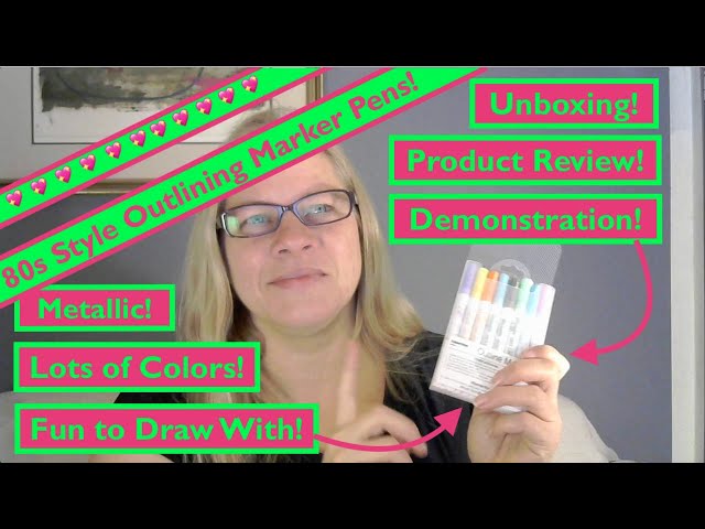 80s STYLE OUTLINING MARKER PENS! Unboxing & Product Review! Christmas  Present Idea! Art Supplies! 