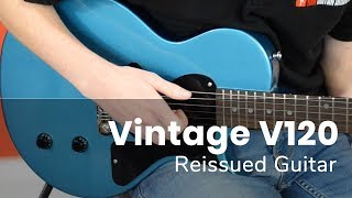 Vintage® V120 Guitarra Eléctrica Les Paul® | Gun Hill Blue video