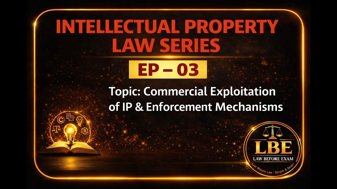 Ip Enforcement Intellectual Property Law | Episode 3 : Commercial Exploitation of IP ...