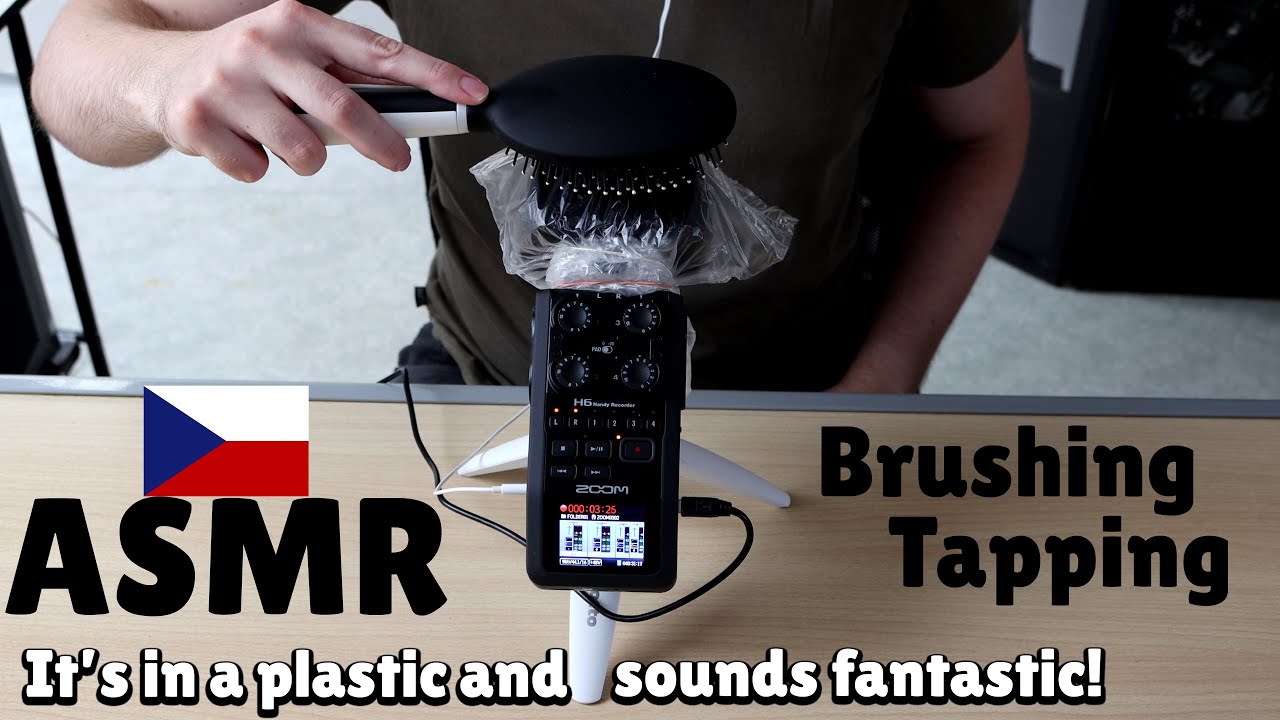 CZ ASMR - Brushing, tapping a štětečkování přes igelit | Brushing Mic in a Plastic Bag | GET TINGLES