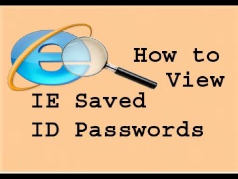 How to view saved ID Passwords in Internet Explorer Windows Built-in feature @SureshChilamakuru