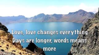 Video thumbnail of "Love Changes Everything (lyrics) Michael Ball & II Divo"