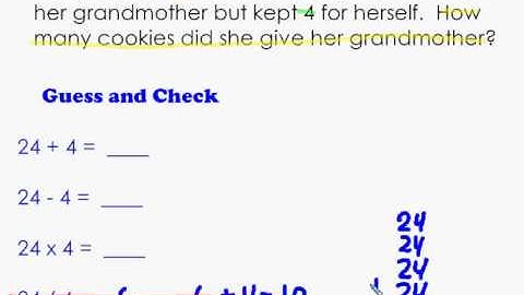 Guess and Check for Story Problems