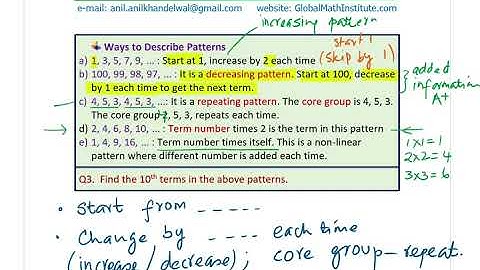 Number Patterns Grade 4 Anil Kumar Lesson Junior Middle School Math Ontario