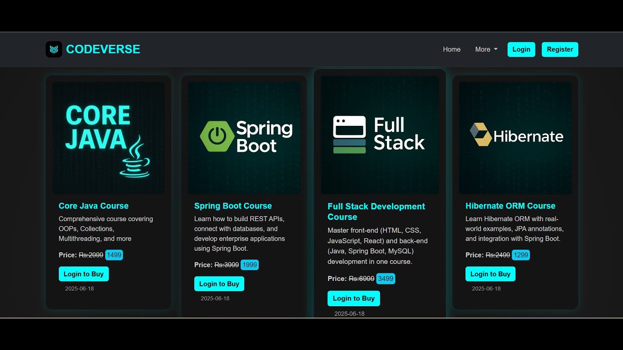 Java Full-Stack Web App – CodeVerse (Spring Boot + MySQL + Thymeleaf ...