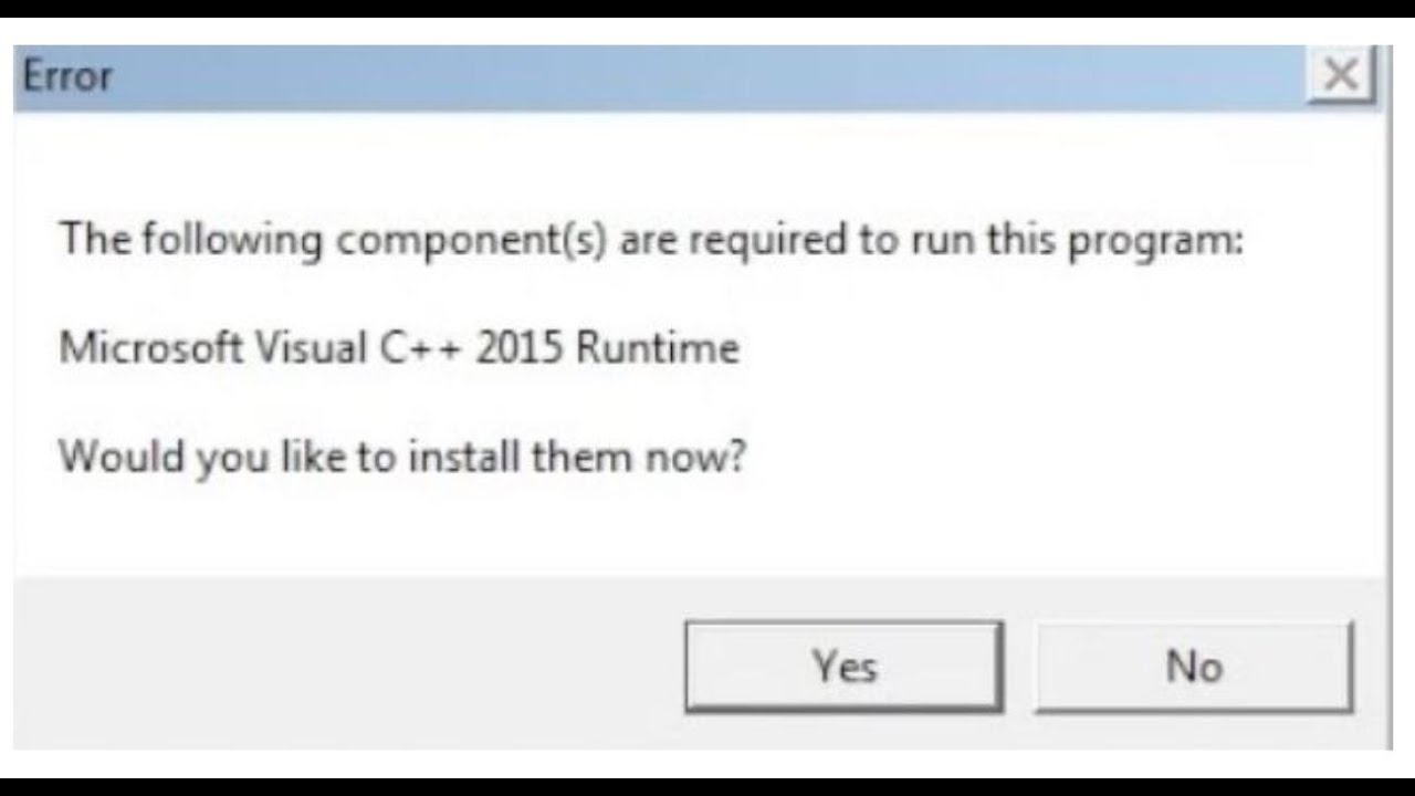 Fix Microsoft Visual C 15 And 13 Runtime Error Youtube