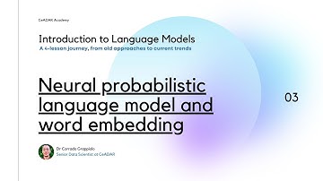 Intro to language models | neural probabilistic language model and word embedding