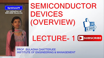 SEMICONDUCTOR DEVICES | LECTURE-1 | PROF.SULAGNA CHATTERJEE | Gymkhana TV | IEM