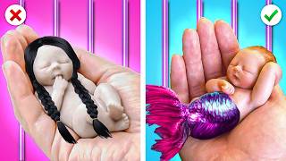 Pregnant Wednesday VS Pregnant Mermaid, Who Will Do Better In BarBie Prison? Funny Moments By Woosh!