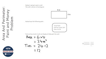 Area And Perimeter: Paint and Money Problem (Grade 3) - OnMaths GCSE Maths Revision