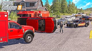 FLIPPED TRUCK (CAR CRASH!) | CHEVY TRAILBOSS | FARMING SIMULATOR 2019 screenshot 5