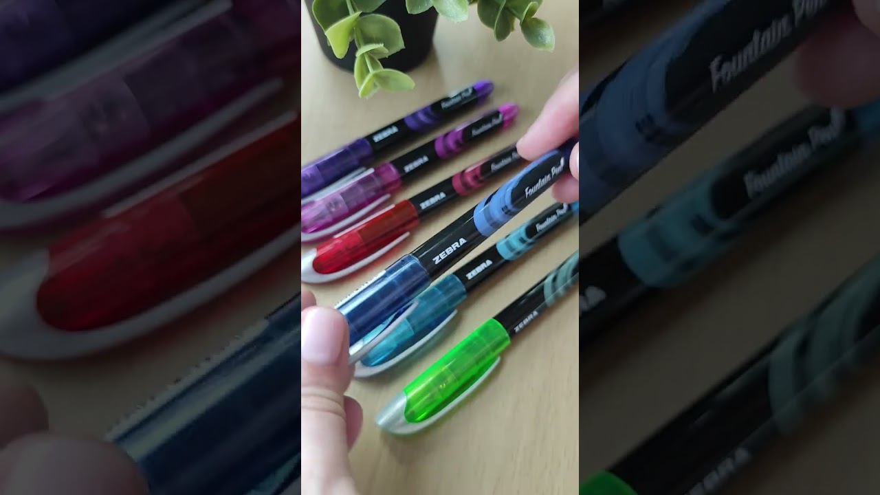 Zebra Fuente - Wegwerp Vulpen - Blauwe Inkt - Pack van 6