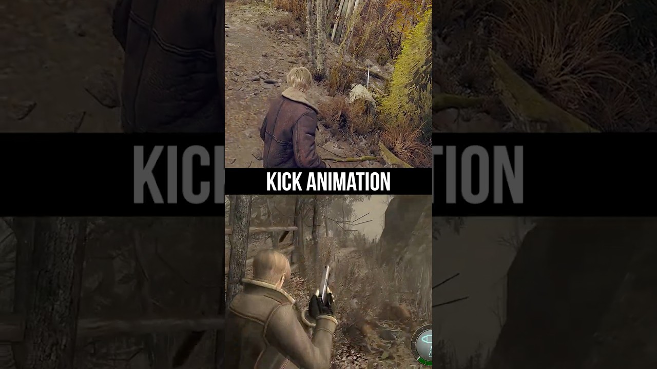 Kick Animation Resident Evil 4 2005 vs 2023
